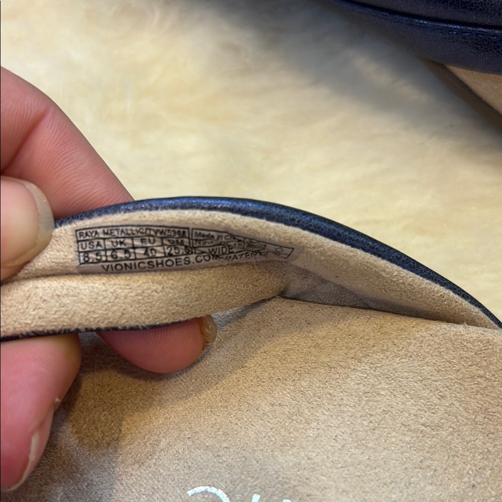 New! Vionic Raya Purple/Blue Tan Sandals with Ergonomic Design size 8.5 Wide - Picture 5 of 7